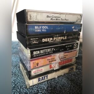 Vintage Lot of 7 80s Hard Rock & Heavy Metal Music Cassette Tapes